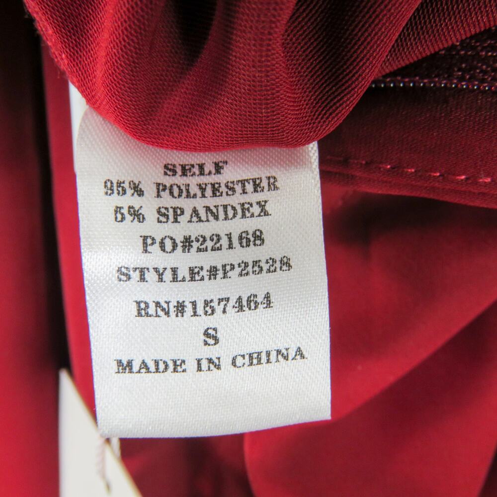 Cien Red Wide Leg Pleated Dress Pants Size Small High Rise Trousers - Picture 7 of 7